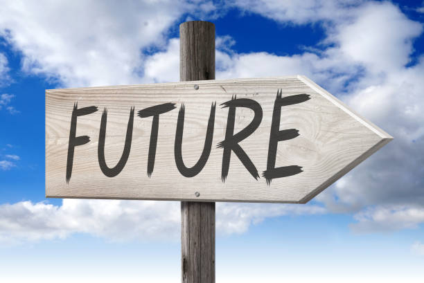 istock Future - wooden signpost with one arrow 875024614