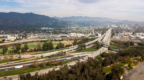 Interstate 5 in Los Angeles. Burbank and North Hollywood area.