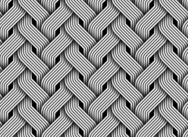 Vector illustration of Vector seamless pattern of braided fiber.