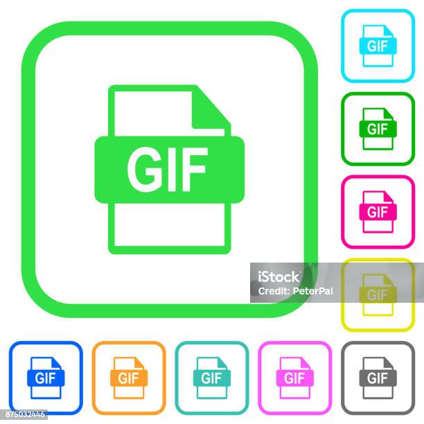 Gif File Format Vivid Colored Flat Icons Icons Stock Illustration - Download Image Now - Bent, Binary Code, Blue