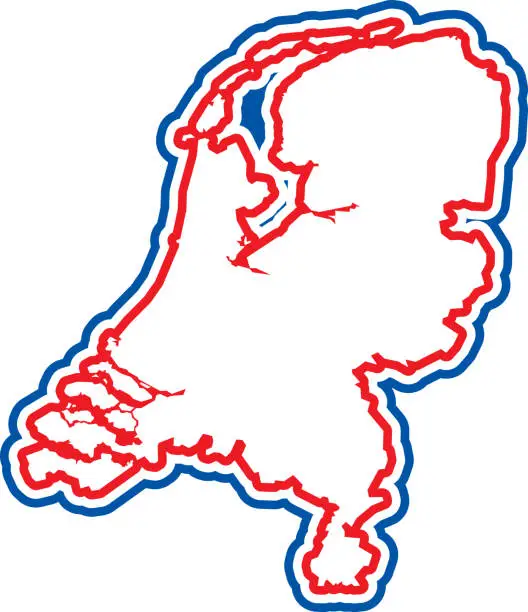 Vector illustration of Netherlands Outline
