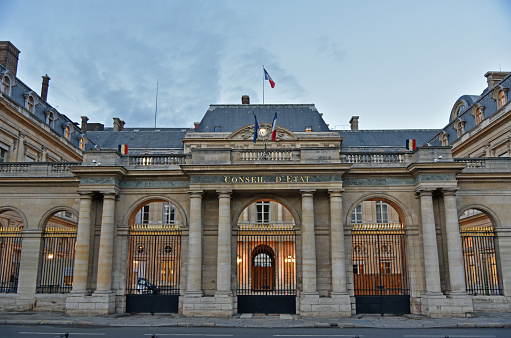 Paris , France - november 2017, the Council of State of the french government which is located in the Palais Royal.