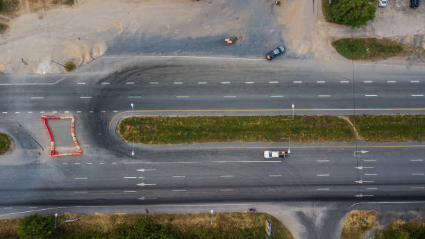istock Aerial view of the road . 875053606