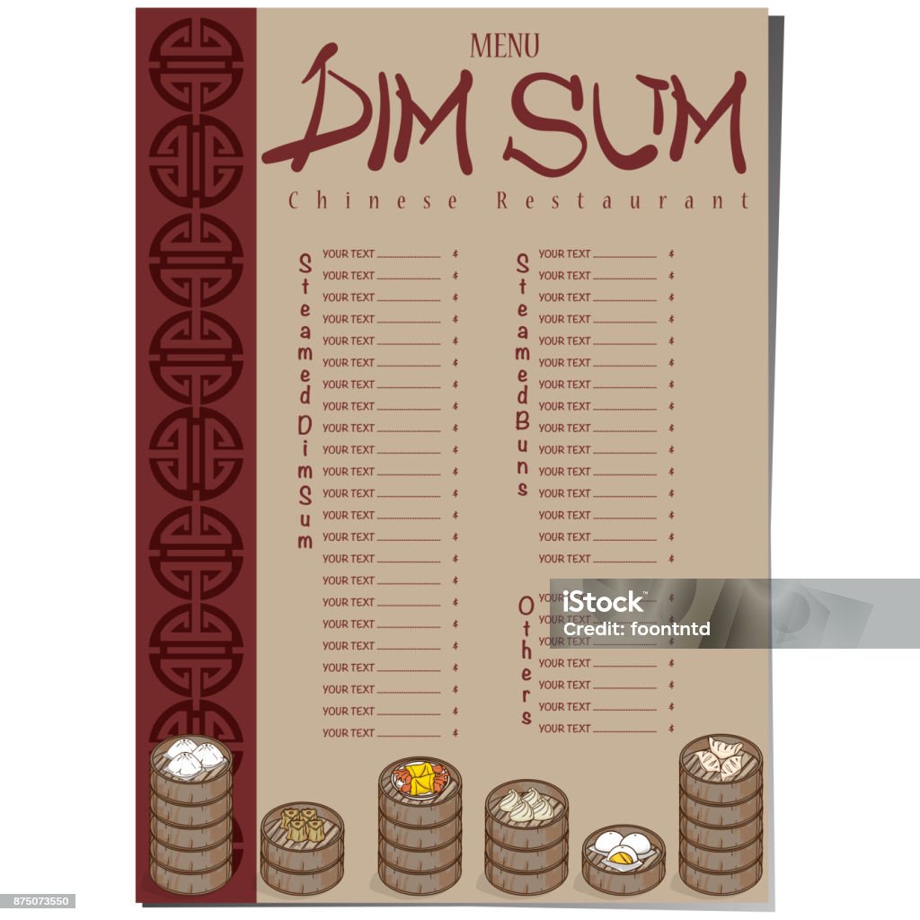 Menu Dim Sum Thiết Kế Mẫu Nhà Hàng Ẩm Thực Trung Hoa Hình minh họa ...