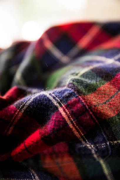 istock Close up of Flannel Shirt 875096566