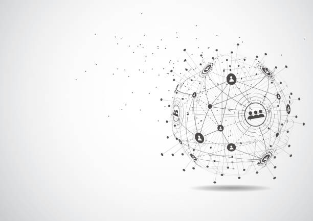 istock Global network connection. World map point and line composition concept of global business. Vector Illustration 875114378