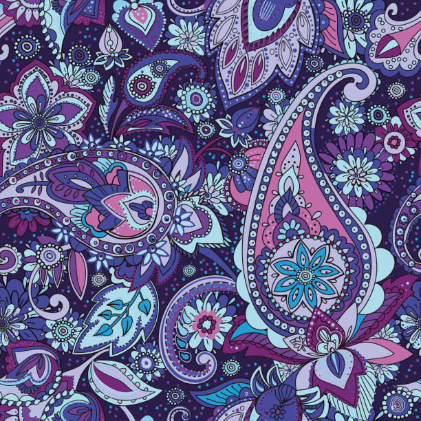 summerp07 Seamless pattern based on traditional Asian elements Paisley. bedpan stock illustrations