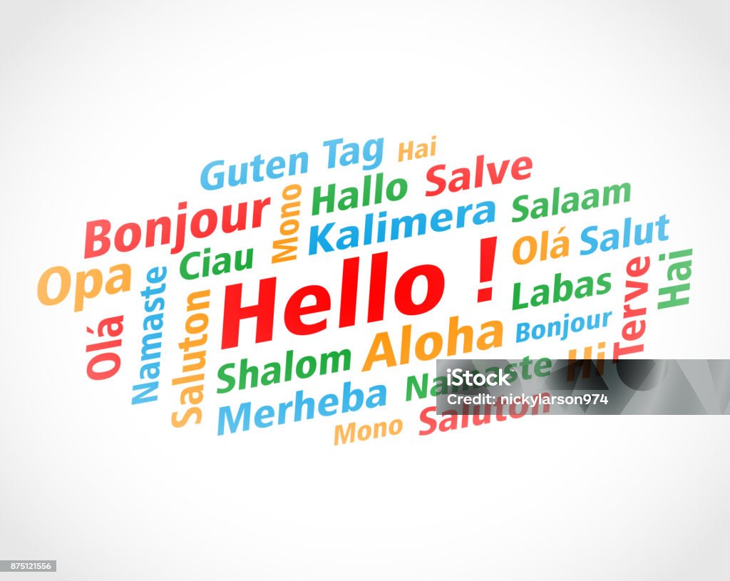 9hello Words Hello Words Cloud Concept Background Stock Illustration - Download ...