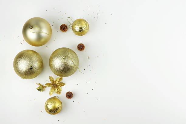 istock christmas background. creative abstract composition of Christmas decorations 875127814