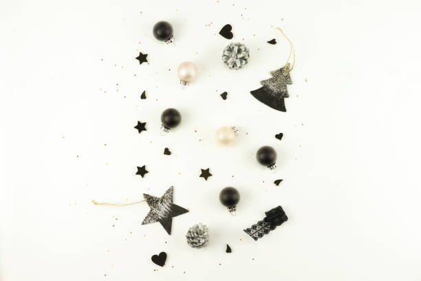 istock christmas background. creative abstract composition of Christmas decorations 875127996