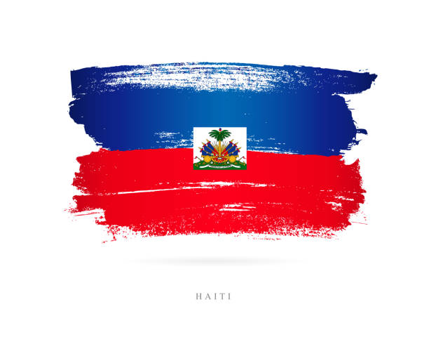 ilustrações de stock, clip art, desenhos animados e ícones de flag of haiti. vector illustration - haiti