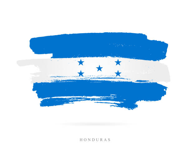 ilustrações de stock, clip art, desenhos animados e ícones de flag of honduras. vector illustration - tegucigalpa