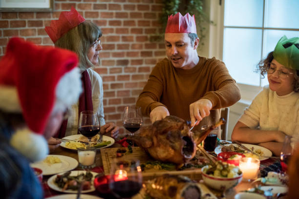 istock Family having a Christmas dinner 875141182