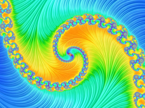 istock Abstract iridescent vortex. Colorful spiral 875147878