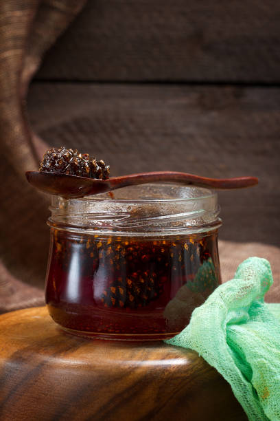 istock Traditional Siberian dessert - young pine cones jam 875147934