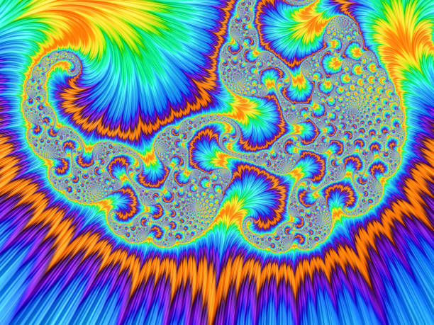 istock Abstract rainbow swirl. Psychedelic colorful spiral 875151152