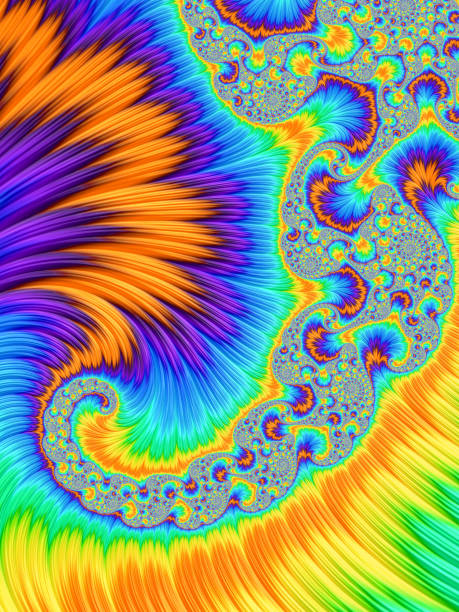 istock Abstract rainbow spiral. Peacock feather. Tail of bird. 875153390