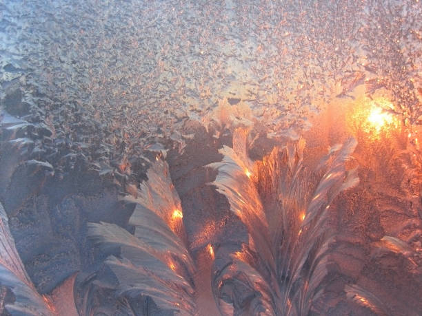istock ice pattern and sunlight close-up on winter glass 875156986