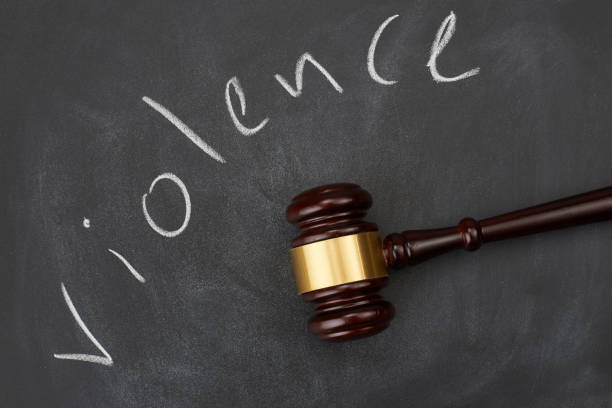istock Judge gavel on blackboard background writing the word 