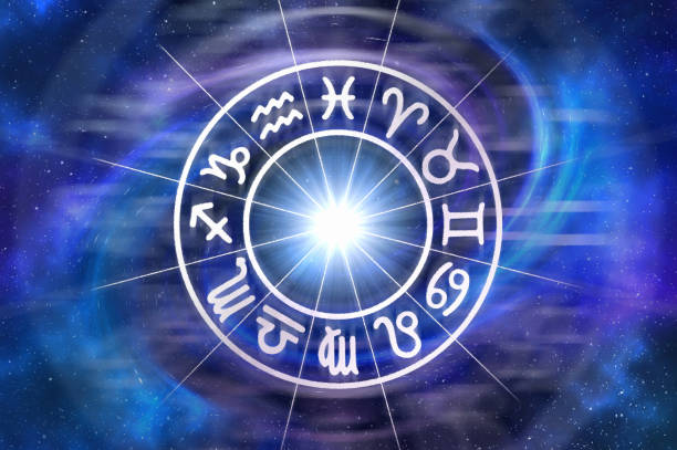 istock Zodiac signs inside of horoscope circle on universe background 875172354