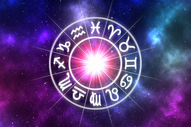 istock Zodiac signs inside of horoscope circle on universe background 875172374