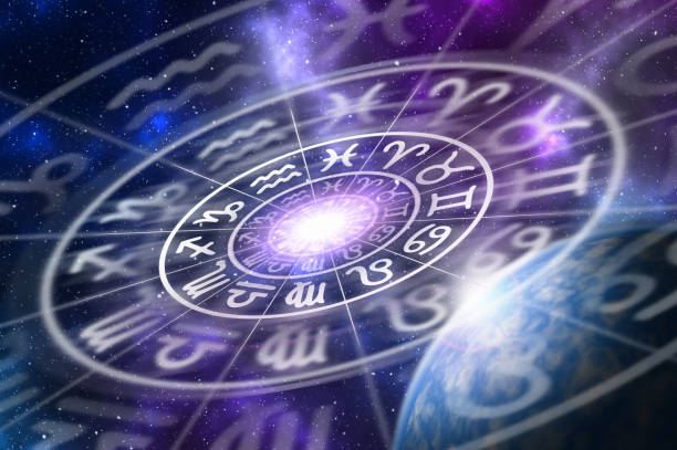 istock Astrological zodiac signs inside of horoscope circle 875172720