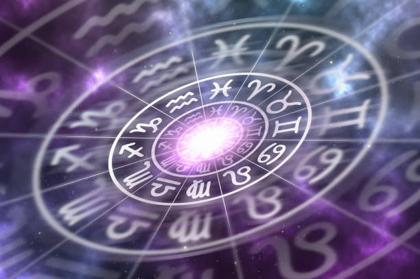 istock Astrological zodiac signs inside of horoscope circle 875172814