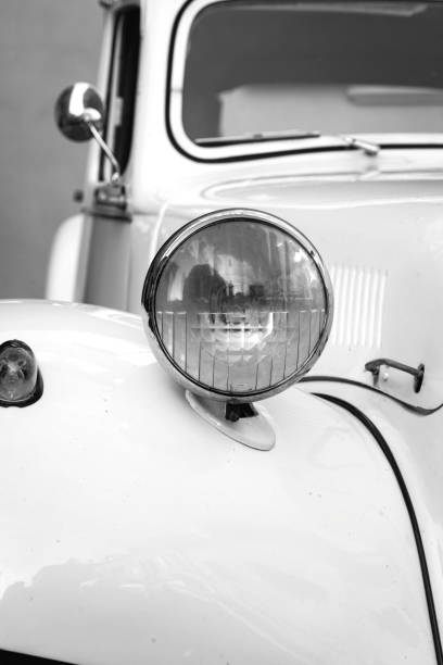 istock Vintage car. Black and white photo 875175706