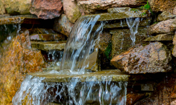 istock Decorative koi pond in a garden 875179032