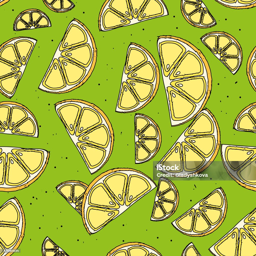 Vector Seamless Pattern Lemons Vector Seamless Illustration Pattern Lemons Backgrounds stock vector