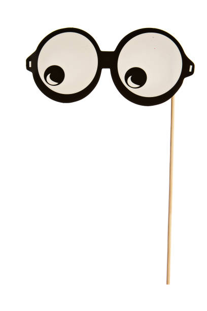 Photo booth prop shaped like googly-eye glasses stock photo