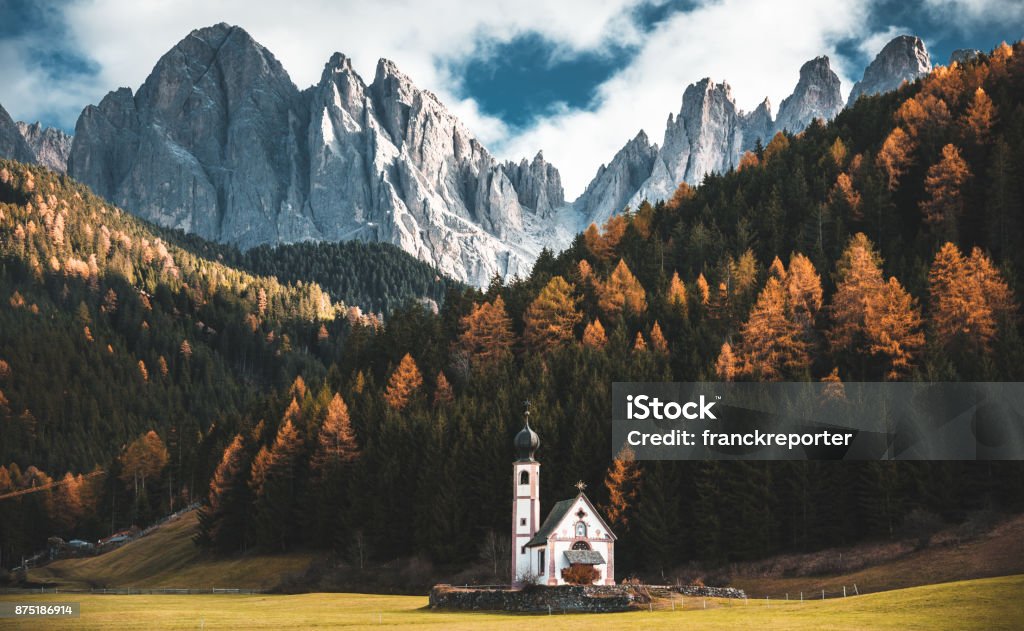 Santa Maddalena Church in Val di Funes Alto Adige - Italy Stock Photo
