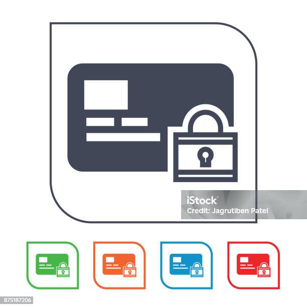 Secure Payment Icon Stock Illustration - Download Image Now - ATM, Auction, Bag