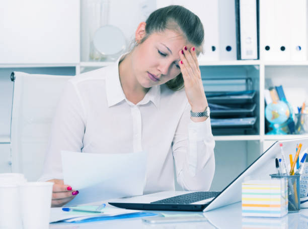 istock Adult woman is having complicated issue with project 875195274