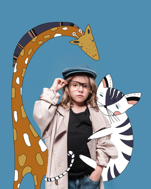 istock Little girl with magic animals 875206236