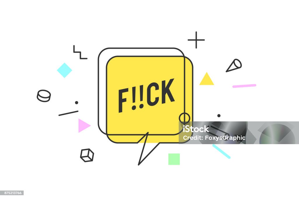 Banner, speech bubble, poster Banner, speech bubble, poster and sticker concept in geometric style with text. Icon message cloud talk for banner, poster, web. Design for emotion, blame and curiosity. Vector Illustration Geometric Shape stock vector