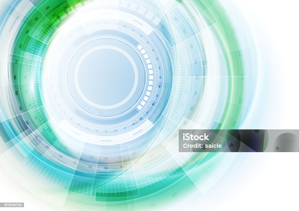 Blue and green futuristic technology abstract background Blue and green futuristic technology abstract gear background. Vector illustration template Circle stock vector
