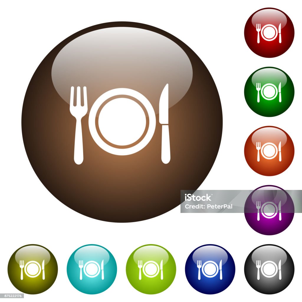 Meals Buttons Dinner Color Glass Buttons Stock Illustration - Download Image Now ...