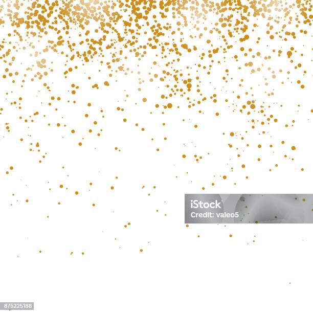 Gold Confetti Pattern Stock Illustration - Download Image Now - Gold - Metal, Gold Colored, Spotted