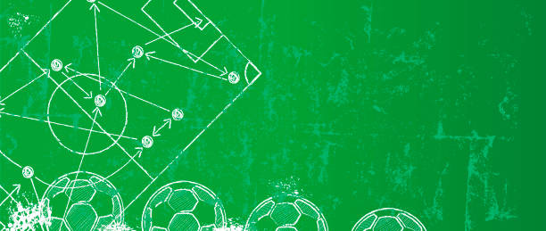 piłka nożna / szablon projektu piłki nożnej lub tło - soccer field soccer grass green stock illustrations