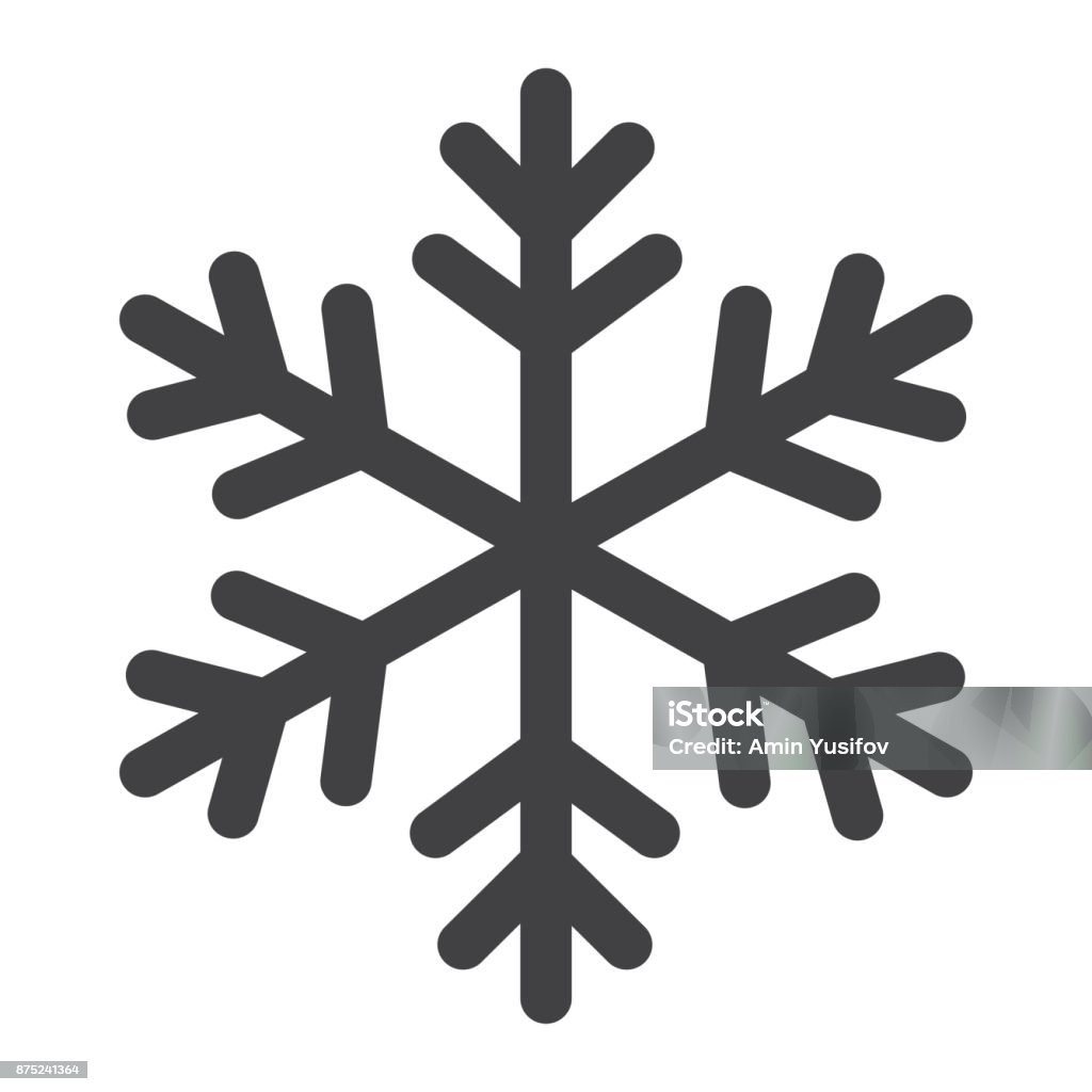 Snowflake glyph icon, New year and Christmas, snow sign vector graphics, a solid pattern on a white background, eps 10. Snowflake Shape stock vector