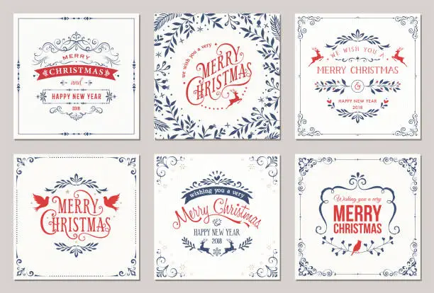 Vector illustration of Christmas Cards