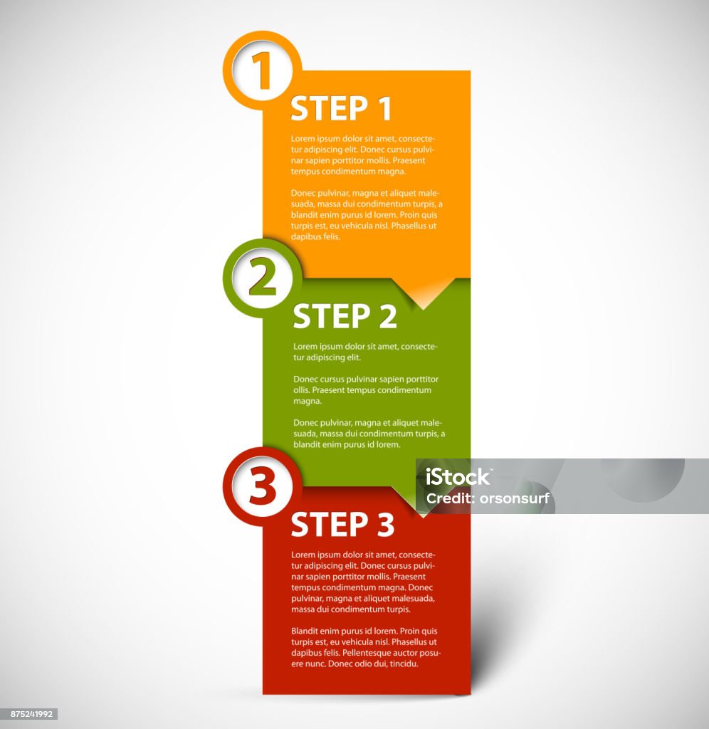 One Two Three Image Step Example One Two Three Vector Paper Steps Stock Illustration - Download Image ...