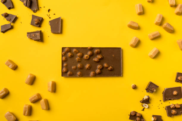 istock chocolate bar with iris milk candies 875245174