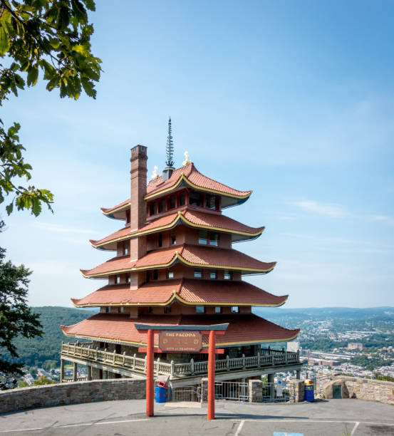 The pagoda on a hill overlooking the city of Reading, Pennsylvania.