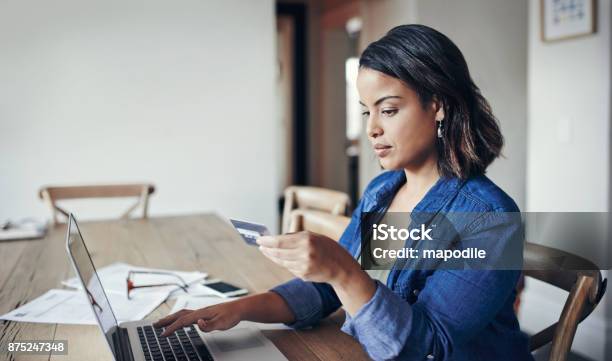 Making Banking Transactions From The Comfort Of Home Stock Photo - Download Image Now