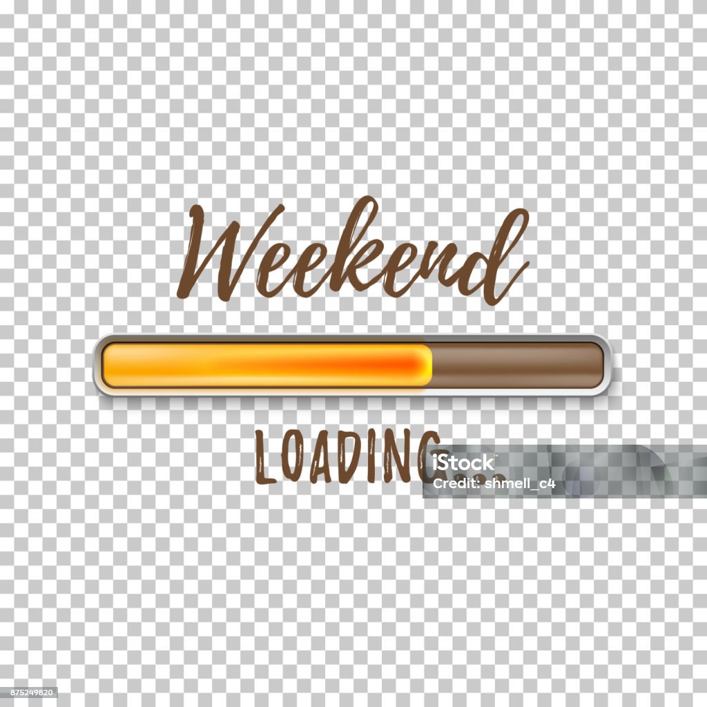 Long Weekend Loading Backgorund Weekend Loading Bar Stock Illustration - Download Image Now - Computer ...