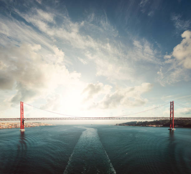 Suspension Bridge in Lisbon, Portugal, Europe stock photo