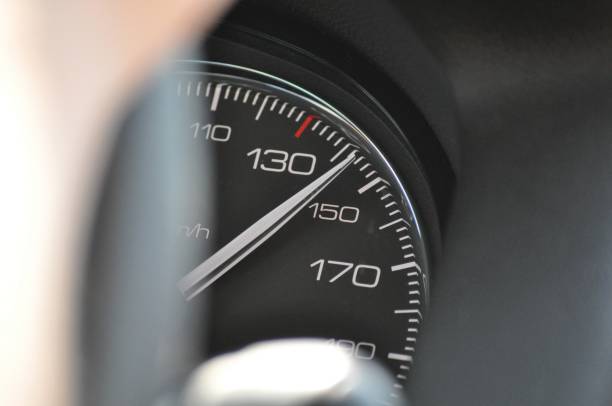 istock Close up of car speed meter 875258778