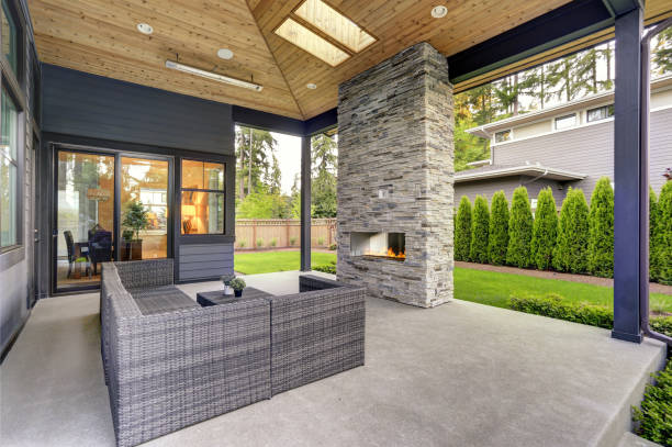 istock New modern home features a backyard with patio 875261588